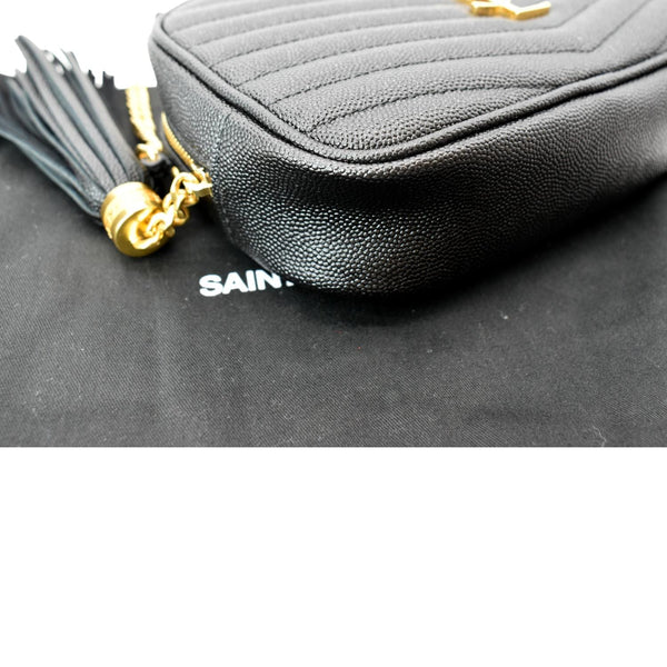 YVES SAINT LAURENT Mini Lou Leather Camera Crossbody Bag Black
