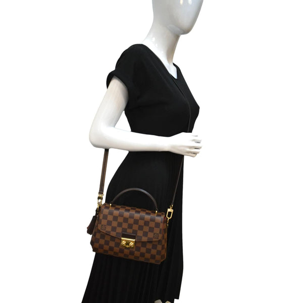 LOUIS VUITTON Croisette Damier Ebene Crossbody Bag Brown