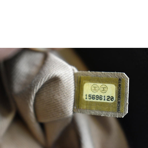 CHANEL CC Zip Diamond Embossed Leather Shopping Tote Shoulder Bag Black