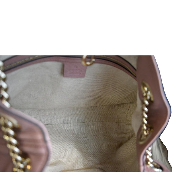 GUCCI Soho Medium Pebbled Leather Chain Shoulder Bag Light Pink 308982