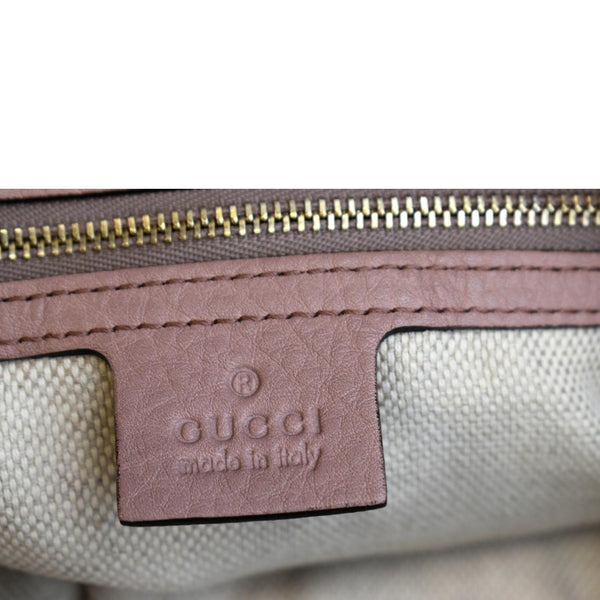 GUCCI Soho Medium Pebbled Leather Chain Shoulder Bag Light Pink 308982