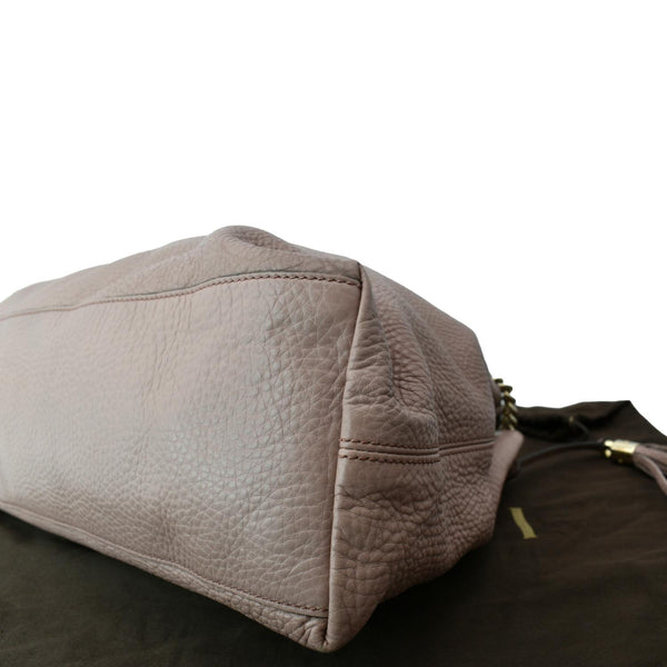 GUCCI Soho Medium Pebbled Leather Chain Shoulder Bag Light Pink 308982