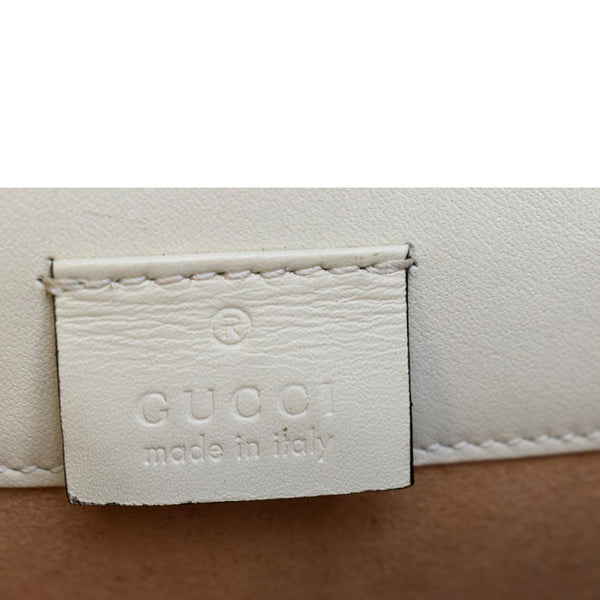 Gucci Sylvie Super Mini Leather Crossbody Bag in White - Made In Italy