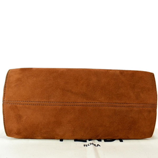 FENDI By The Way Medium Suede Boston Crossbody Bag Brown