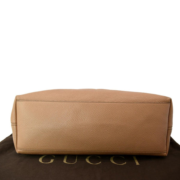 GUCCI Medium Soho Chain Leather Tote Bag Beige 536196