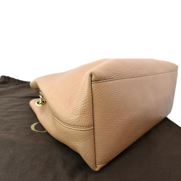 GUCCI Medium Soho Chain Leather Tote Bag Beige 536196