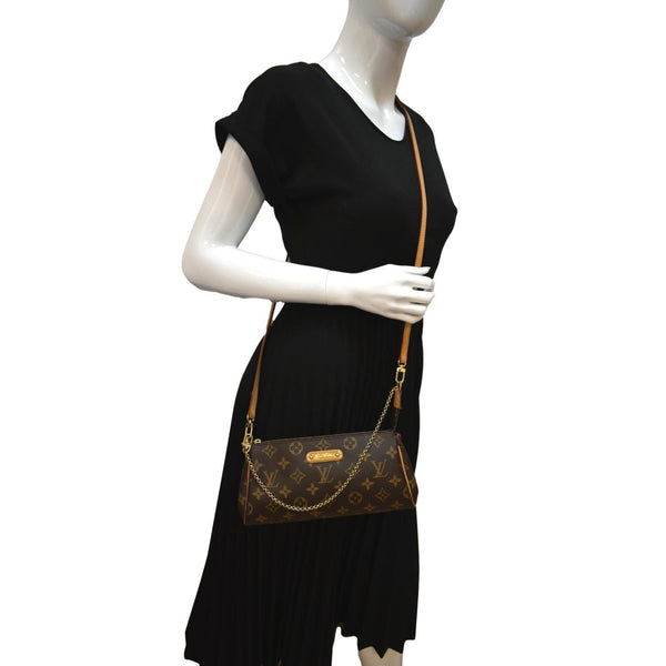 LOUIS VUITTON Eva Monogram Canvas Pochette Crossbody Bag Brown - sold