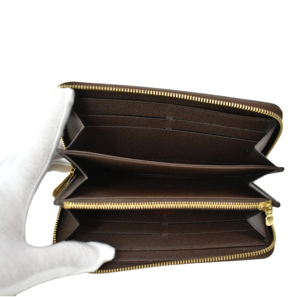 LOUIS VUITTON Zippy Long Damier Ebene Wallet Brown