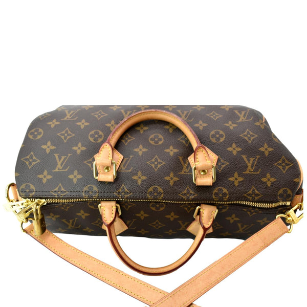 LOUIS VUITTON Speedy 35 Bandouliere Monogram Canvas Shoulder Bag Brown
