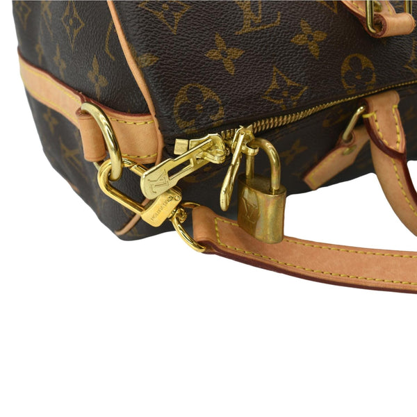 LOUIS VUITTON Speedy 35 Bandouliere Monogram Canvas Shoulder Bag Brown