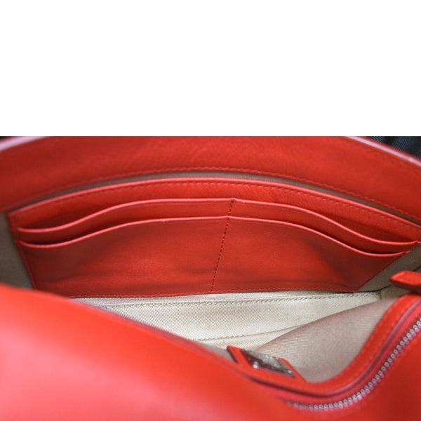 MCM Tracy Monogram Leather Chain Crossbody Wallet Red