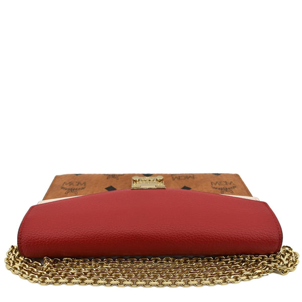 MCM Tracy Monogram Visetos Canvas Chain Wallet Cognac - Top