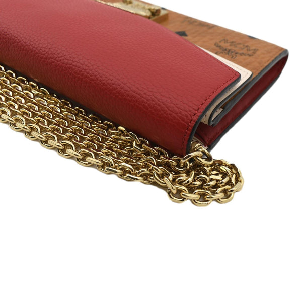 MCM Tracy Monogram Visetos Canvas Chain Wallet Cognac - Chain