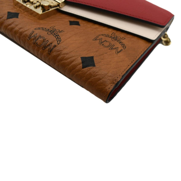 MCM Tracy Monogram Visetos Canvas Chain Wallet Cognac - Bottom Right
