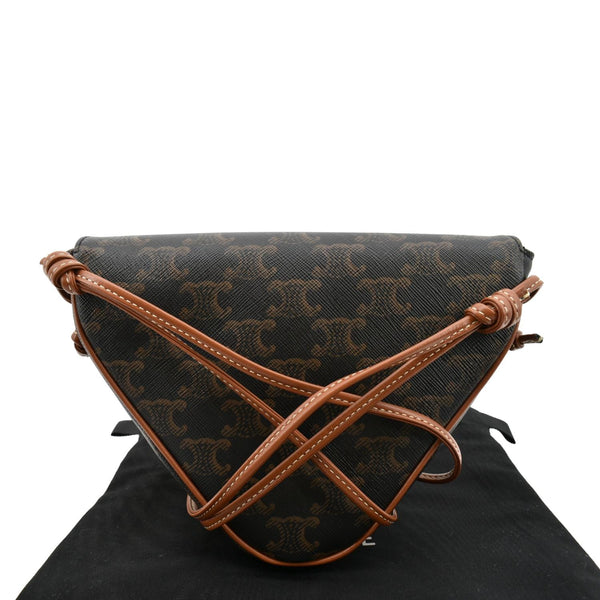 CELINE Triangle Triomphe Canvas Monogram Print Shoulder Bag Brown