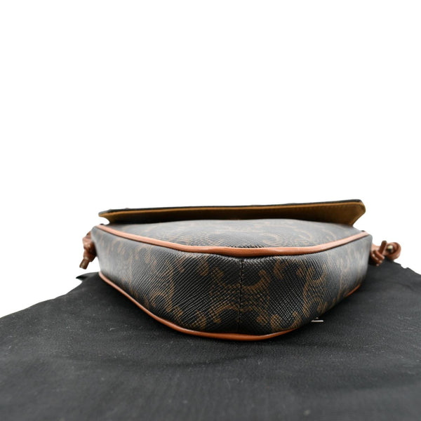CELINE Triangle Triomphe Canvas Monogram Print Shoulder Bag Brown