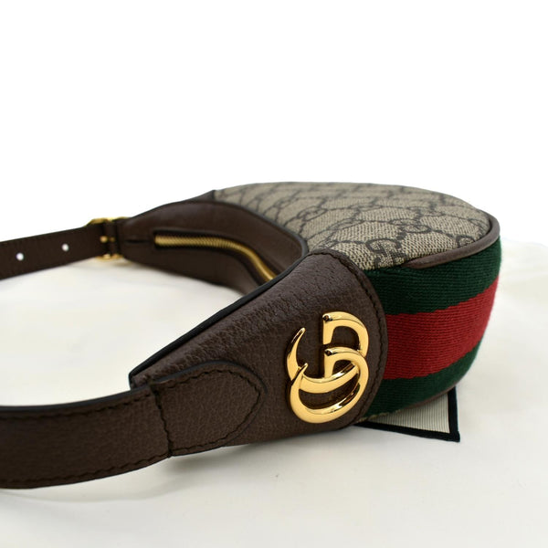 GUCCI Ophidia Mini GG Supreme Canvas Shoulder Bag Beige/Ebony 658551