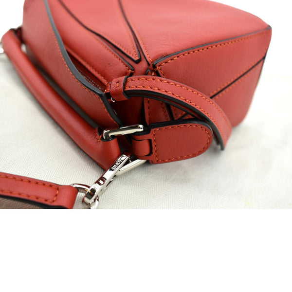 LOEWE Puzzle Mini Leather Shoulder Bag Orange