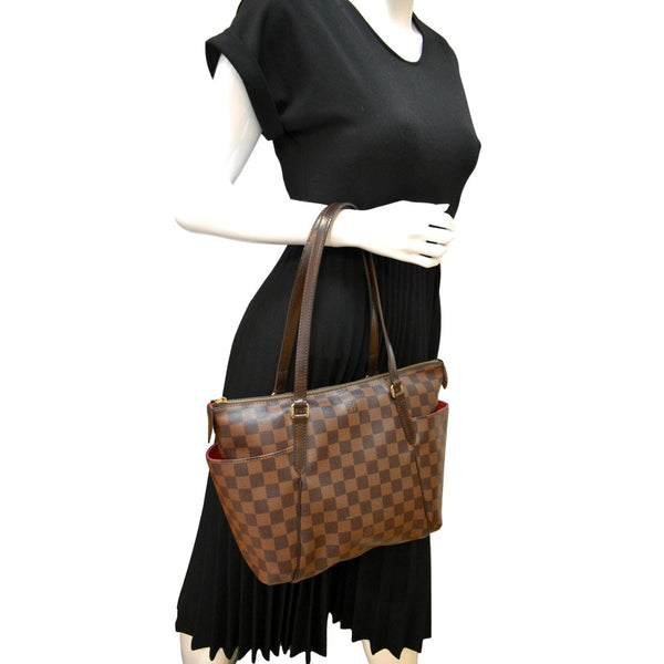 LOUIS VUITTON Totally PM Damier Ebene Shoulder Bag Brown