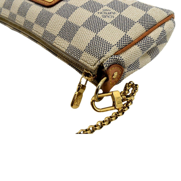Louis Vuitton Pochette Eva Damier Azur Clutch Bag White - Top Right