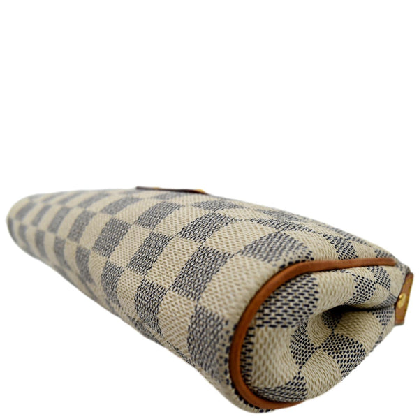 Louis Vuitton Pochette Eva Damier Azur Clutch Bag White - Bottom Right