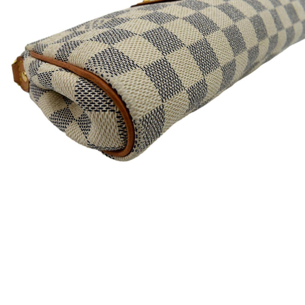 Louis Vuitton Pochette Eva Damier Azur Clutch Bag White - Bottom Left