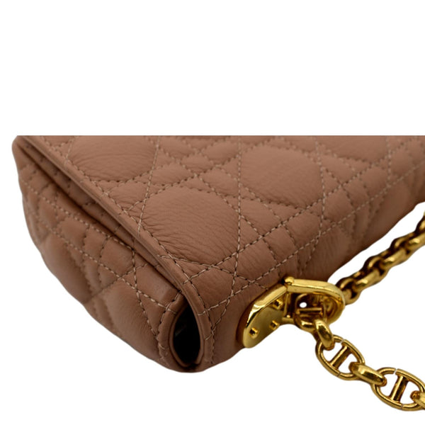 CHRISTIAN DIOR Caro Cannage Calf Leather Shoulder Bag Rose Des