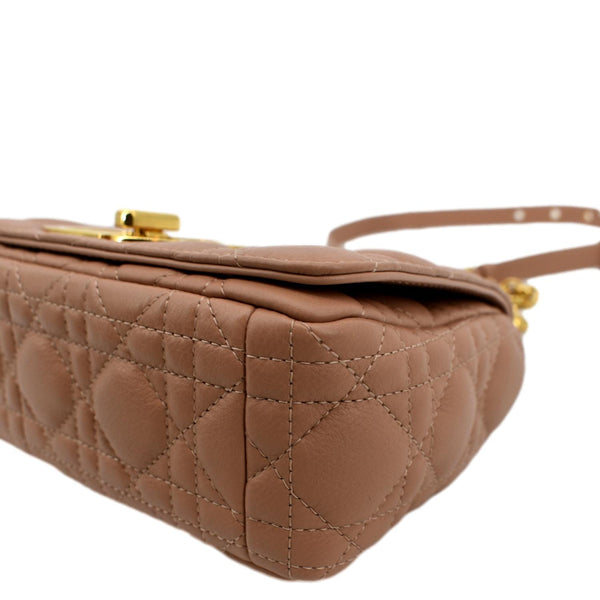 CHRISTIAN DIOR Caro Cannage Calf Leather Shoulder Bag Rose Des
