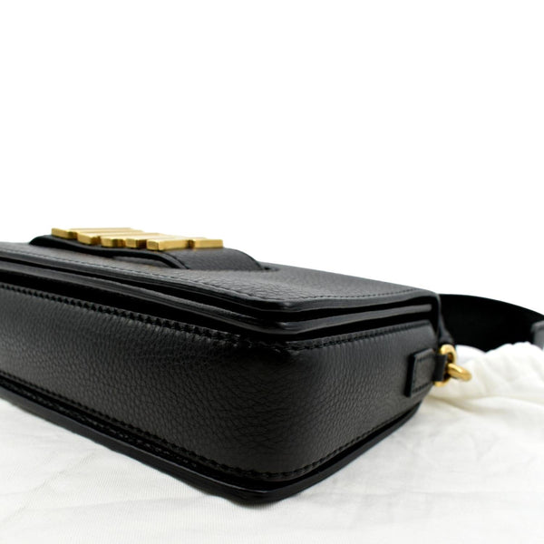 CHRISTIAN DIOR Dio(r)evolution Flap Grained Calfskin Shoulder Bag Black