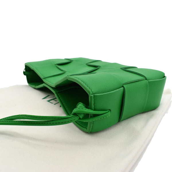 BOTTEGA VENETA Cassette Lambskin Satchel Bag Parakeet