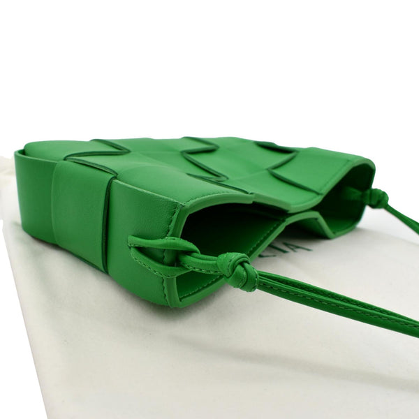 BOTTEGA VENETA Cassette Lambskin Satchel Bag Parakeet