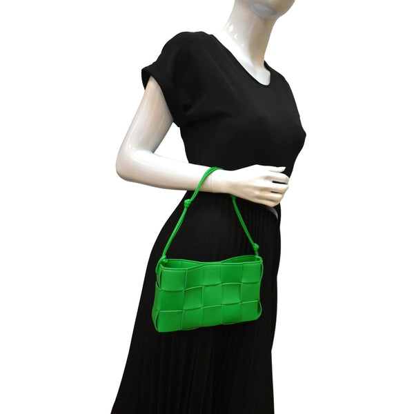 BOTTEGA VENETA Cassette Lambskin Satchel Bag Parakeet