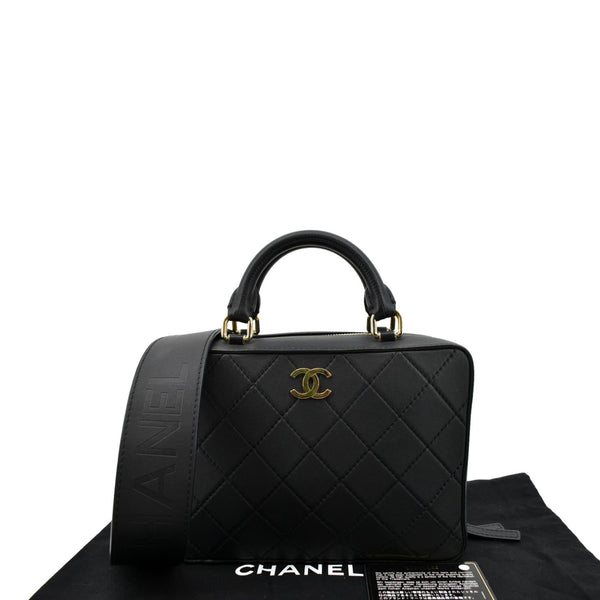 CHANEL Vanity Leather Crossbody Bag Black- sold