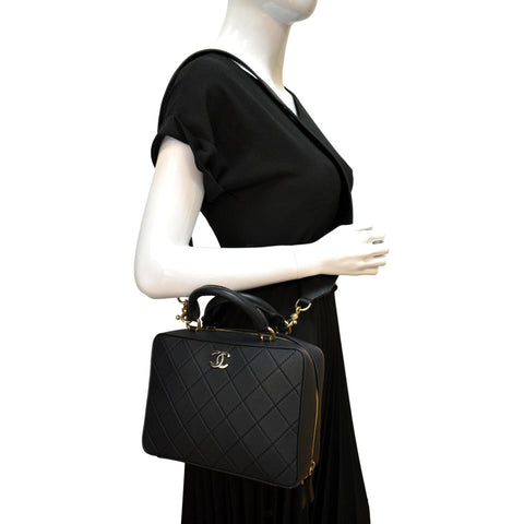 CHANEL Vanity Leather Crossbody Bag Black- sold