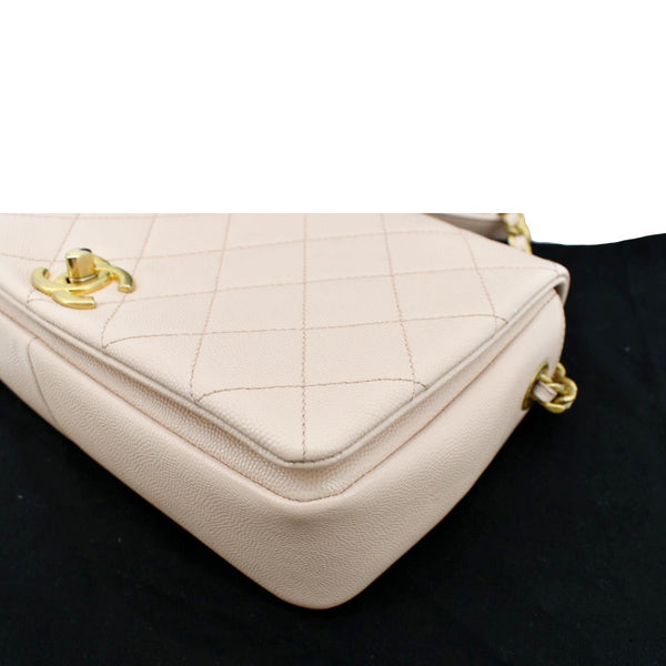 CHANEL Medium Fashion Therapy Flap Quilted Caviar Crossbody Bag Nude