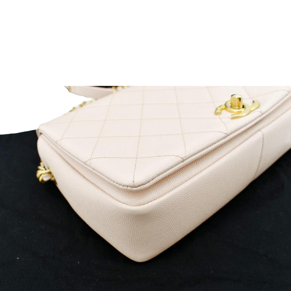 CHANEL Medium Fashion Therapy Flap Quilted Caviar Crossbody Bag Nude