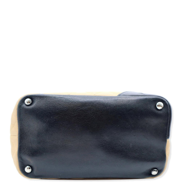 CHANEL Cambon Ligne Quilted Tote Bag Beige