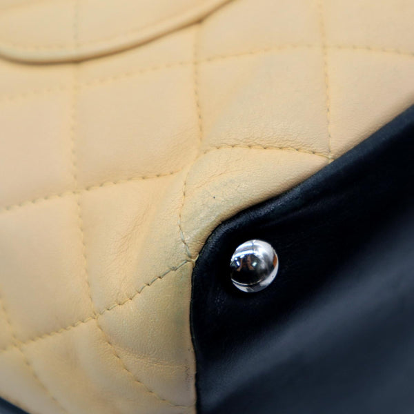 CHANEL Cambon Ligne Quilted Tote Bag Beige