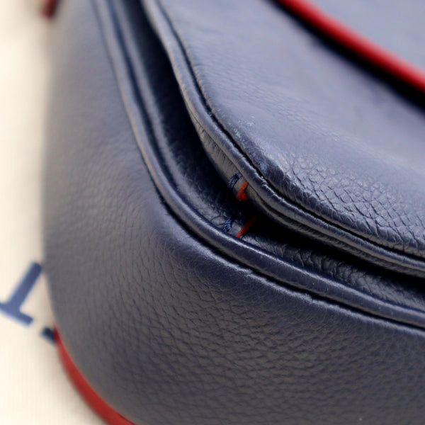 LOUIS VUITTON Metis Pochette Empreinte Leather Crossbody Bag Blue