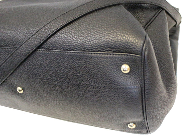 GUCCI Bamboo Shopper Black Leather Tote Bag