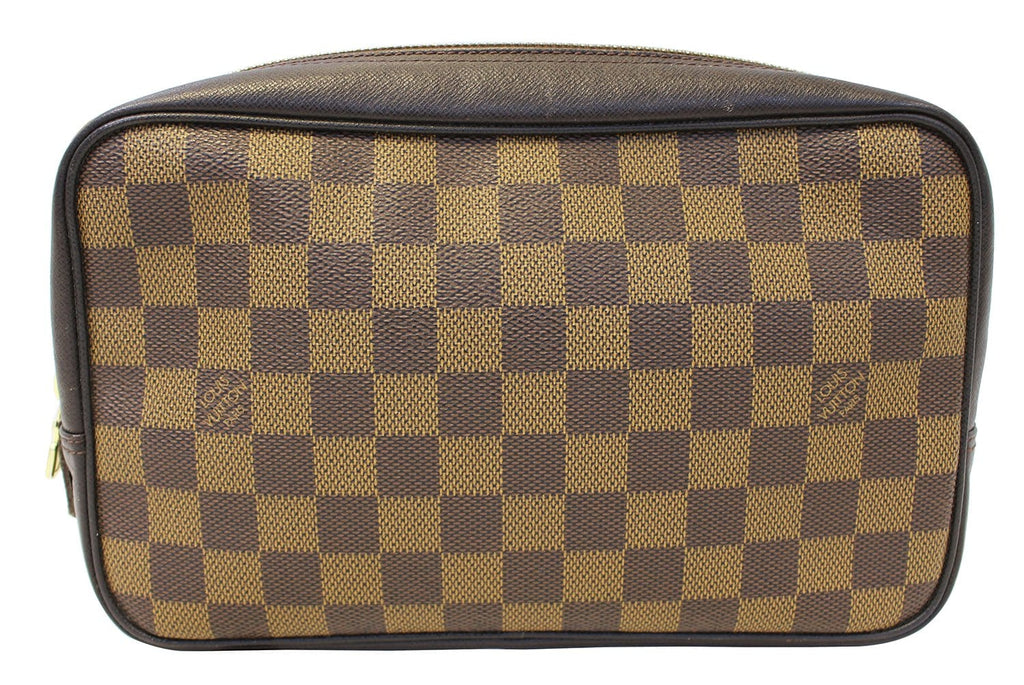 Louis Vuitton makeup bag in ebene checkered coated canvas, En très bon état