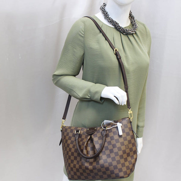 LOUIS VUITTON Damier Ebene Siena MM Shoulder Handbag