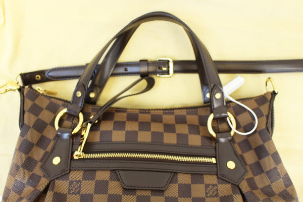 LOUIS VUITTON Evora MM Damier Ebene Tote Shoulder Bag