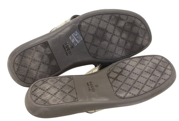 Gucci Men's GG Supreme Canvas Flip Flop Sandals Size 8 1/2G