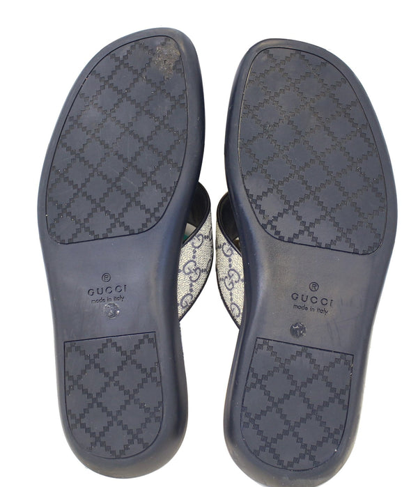Gucci Men's GG Supreme Blue Flip Flop Sandals Size 9 G