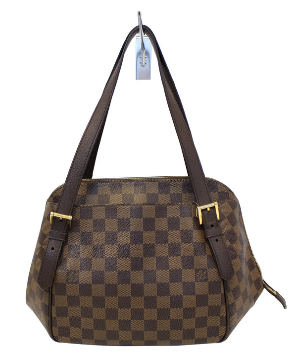 LOUIS VUITTON Damier Ebene Belem MM Brown Shoulder Bag