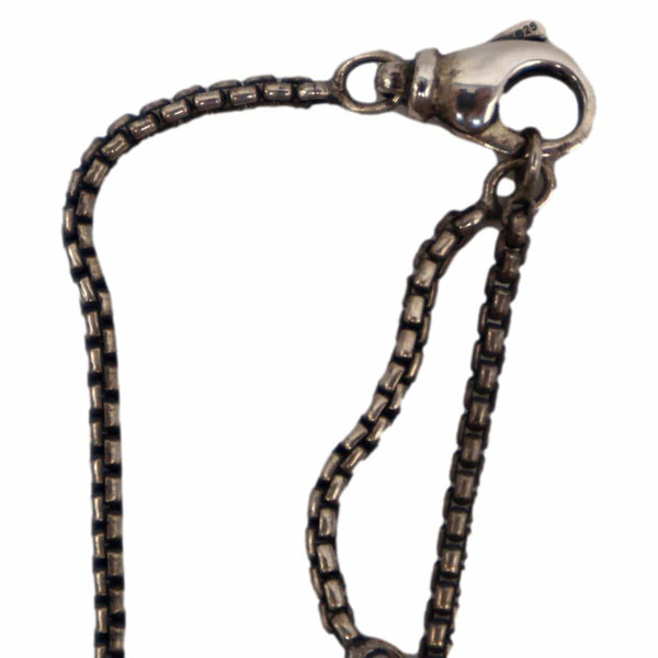 DAVID YURMAN Chiclet Small Sterling Silver Triple Drop Pendant Blue Topaz Necklace