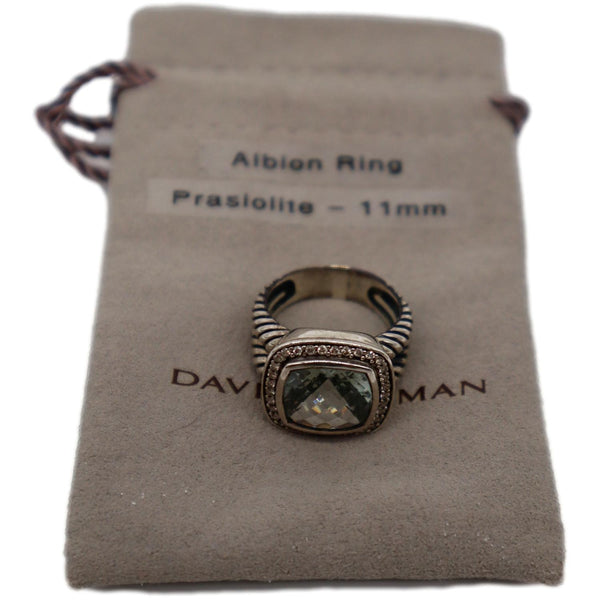 DAVID YURMAN Albion Sterling Silver Prasiolite Diamond Moonlight Ring