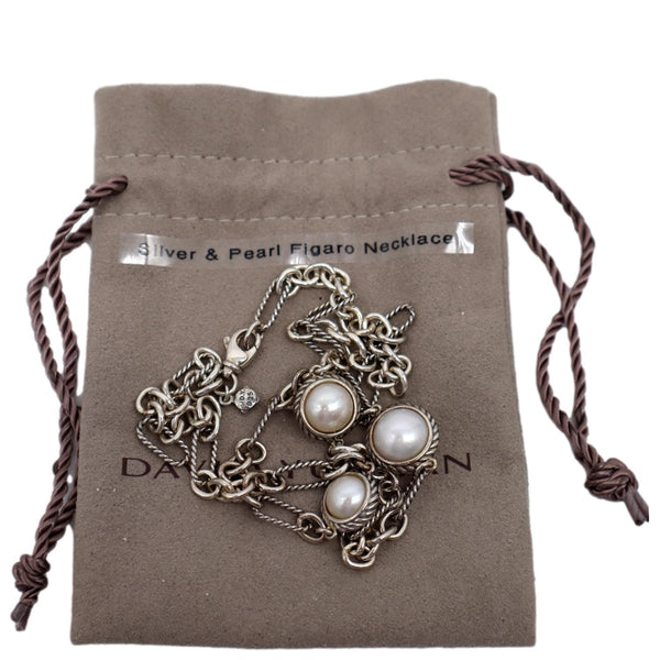 DAVID YURMAN Sterling Silver Pearl Figaro Necklace