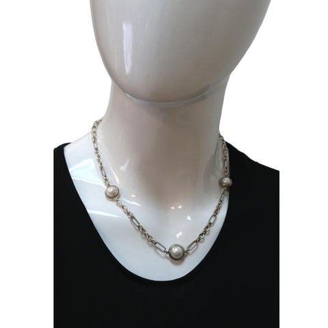 DAVID YURMAN Sterling Silver Pearl Figaro Necklace
